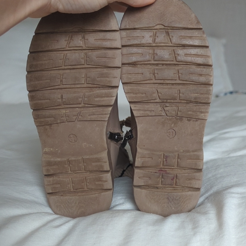 Tan Ruffle Ankle Boots - Picture 3 of 4